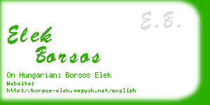 elek borsos business card